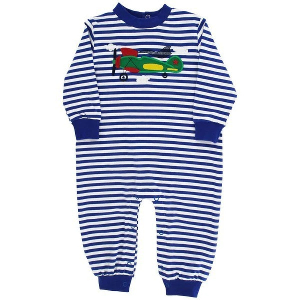 Bailey Boys Airplane Knit Romper