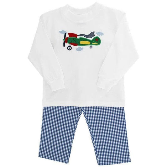 Bailey Boys Airplane Pant Set Applique