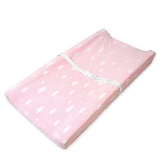American Baby Contour Changing Pad Cover Pink w/Clouds