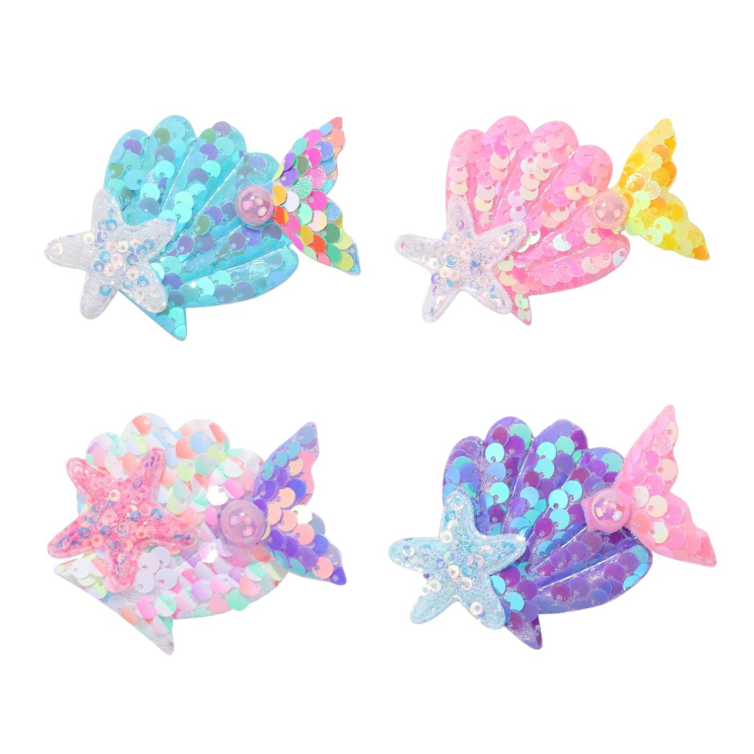 American Jewel Seashell Mermaid Clip Set of 2