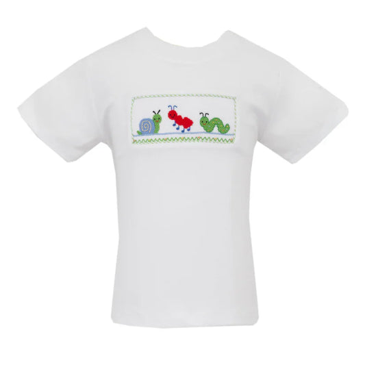 Anavini Apparel White / 12 Mo Anavini Backyard Bugs Boy's White Knit T-Shirt