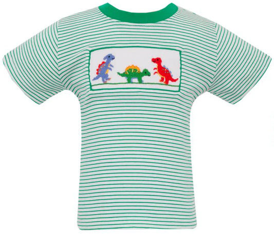 Anavini Boys Shirts 2 Toddler / Green Stripe Anavini Boy's Dinosaur T-Shirt – Green Knit Stripe