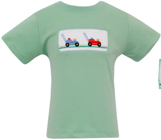 Anavini Apparel Pastel Green / 12 Mo Anavini Boy's Lawn Grass Cutter T-Shirt - Solid Pastel Green Knit