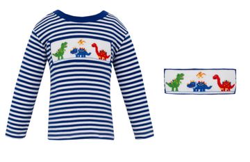 Anavini Boys Dino's Smocked T-Shirt