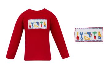 Anavini Boys Tools Smocked T-Shirt