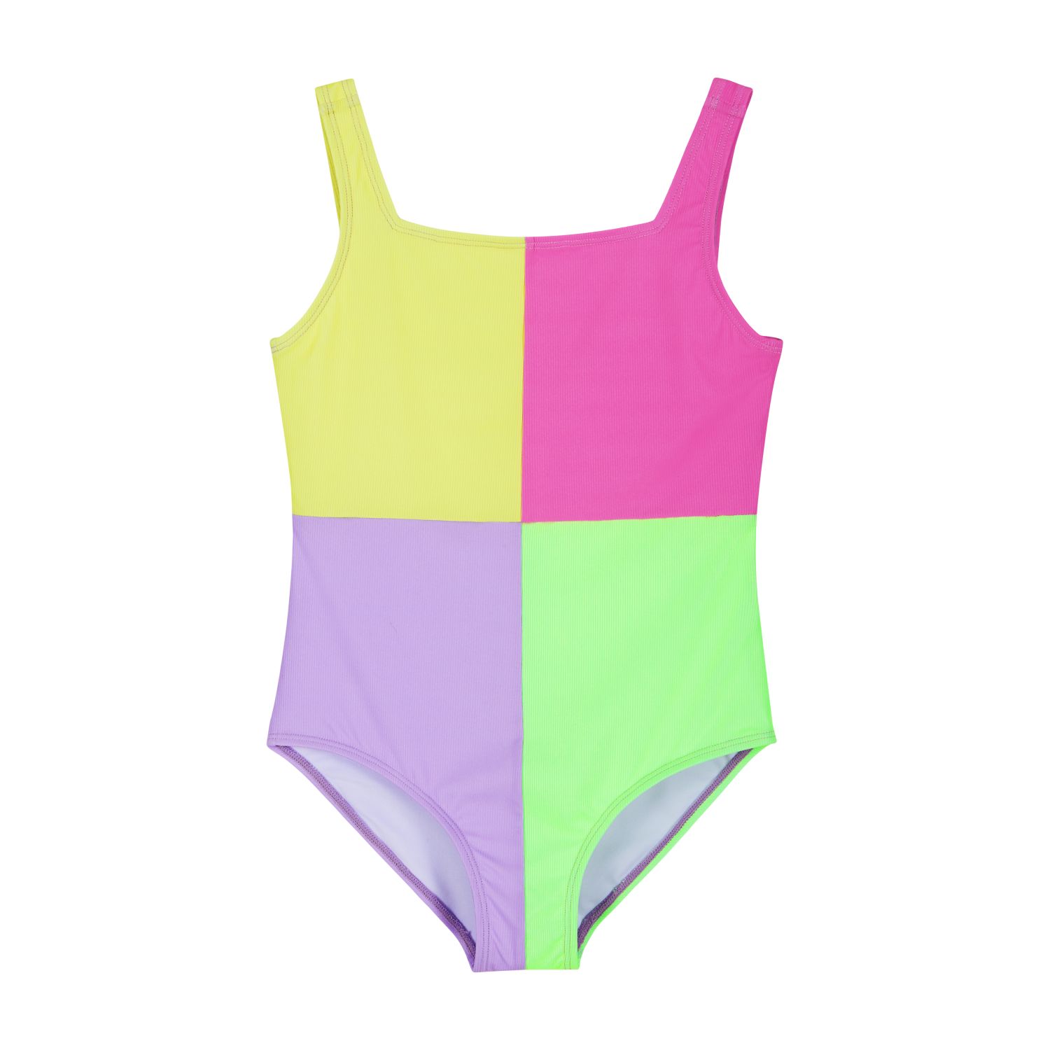 Andy & Evan Swimwear Yellow Colorblock / 10 Andy & Evan Girls Colorblock One Piece Swimsuit