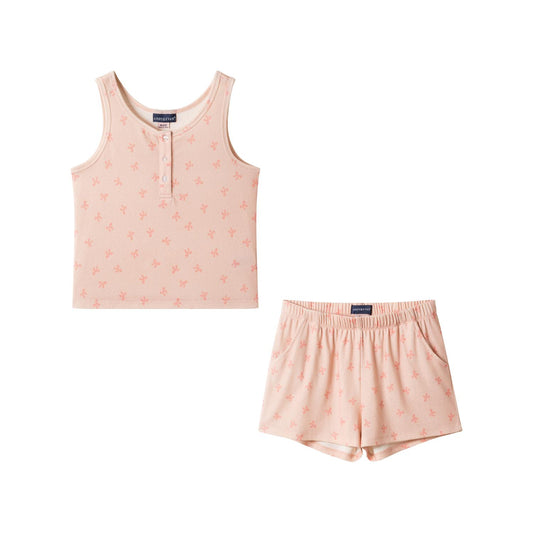 Andy & Evan Pink Bows / 7/8 Andy & Evan Pink Bows Pointelle Lounge Set
