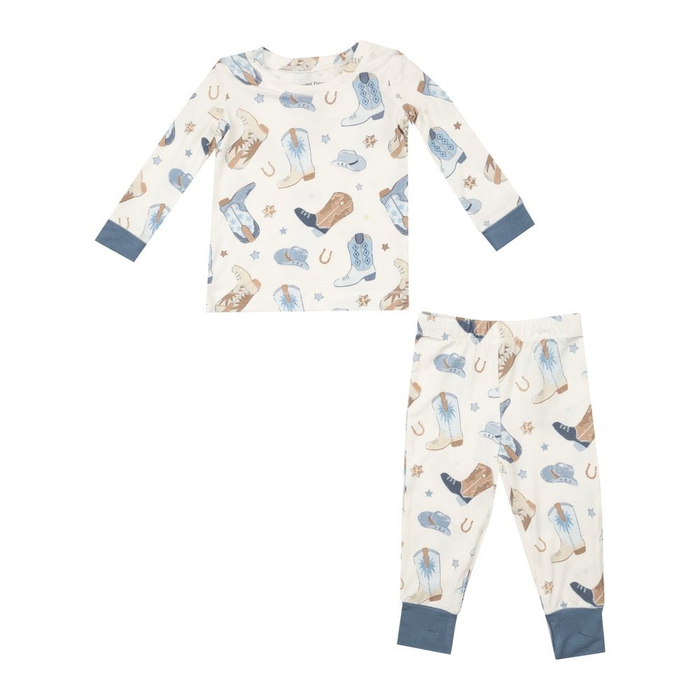 Angel Dear Boys Apparel / Sleepwear / Toddler 2 Toddler / Blue Angel Dear Cowboy Boots Blue Long Sleeve Loungewear Set