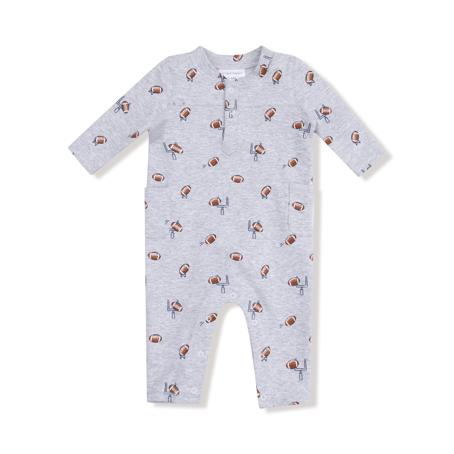 Angel Dear Gray / 3-6 Mo Angel Dear French Terry Sport Football Field Goal Romper