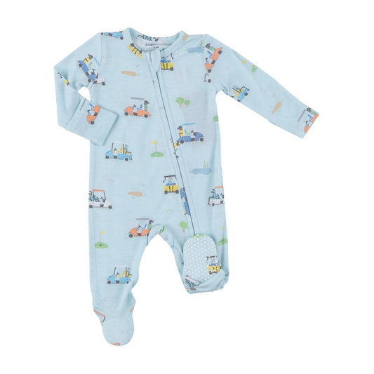 Angel Dear Apparel & Gifts Blue / Newborn Angel Dear Golf Carts Blue Zipper Footie