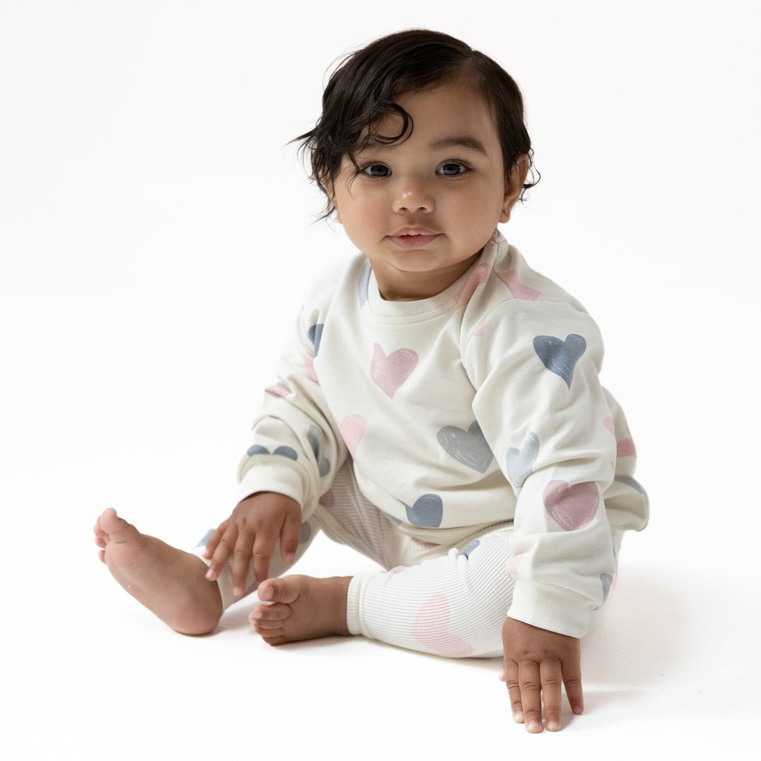 Angel Dear Angel Dear Hearts French Terry Puffy Oversized Sweatshirt Legging Set