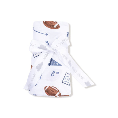 Angel Dear Angel Dear Touchdown Time Navy Swaddle Blanket