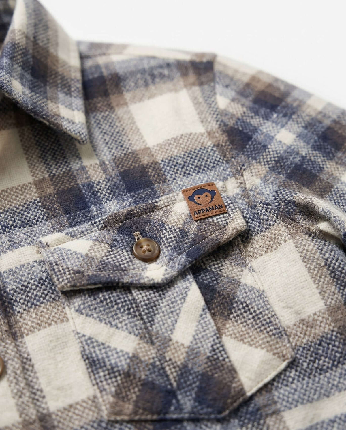Appaman Boys Shirts Appaman Boys Flannel Shirt - Off White Plaid