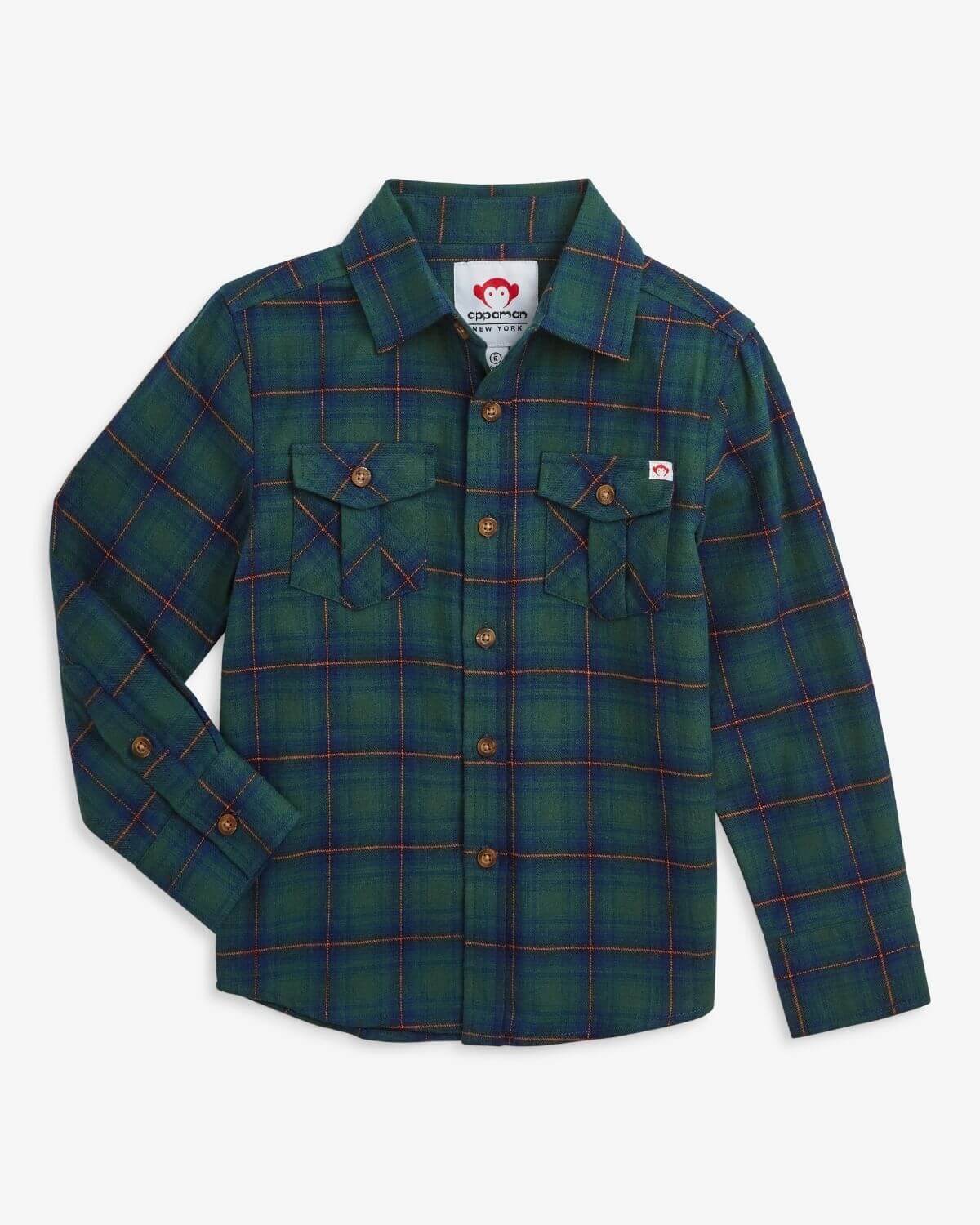 Appaman Blue/Green / 5 Appaman Flannel Shirt - Blue/Green Plaid