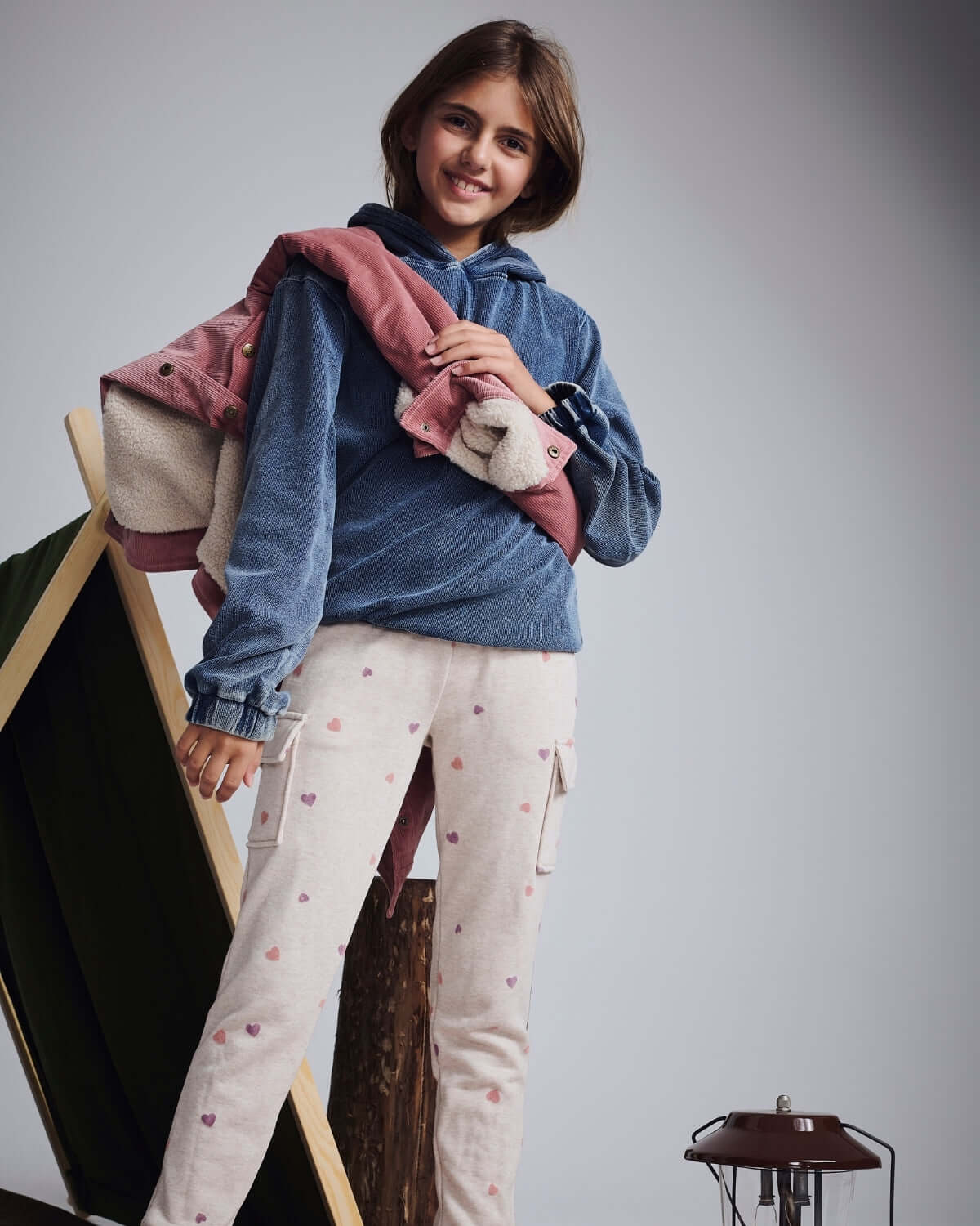 Appaman Appaman Girls Cozy Cargo Jogger - Heather Oatmeal