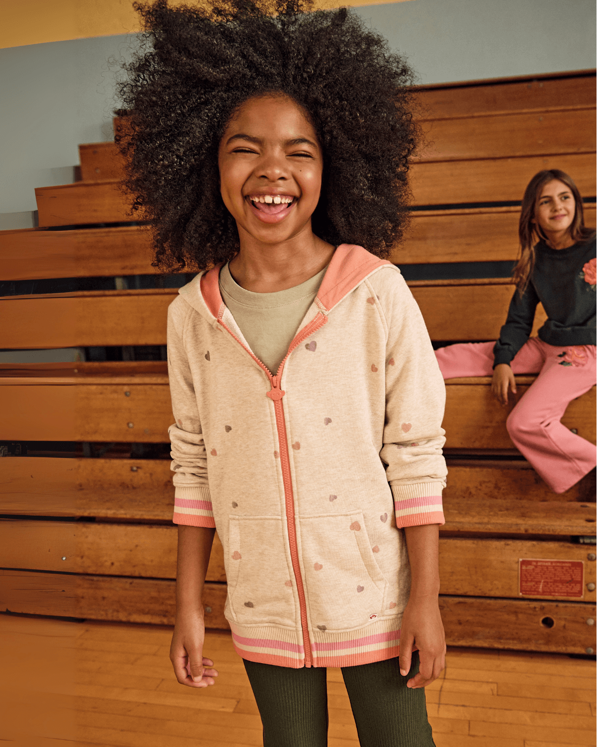 Appaman Appaman Girls Cozy Raglan Hoodie - Heather Oatmeal
