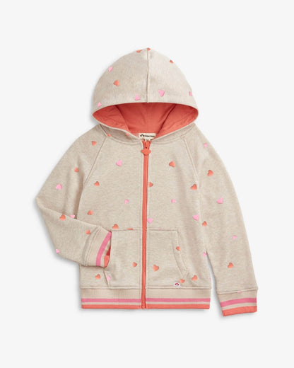 Appaman Heather Oatmeal / 5 Appaman Girls Cozy Raglan Hoodie - Heather Oatmeal