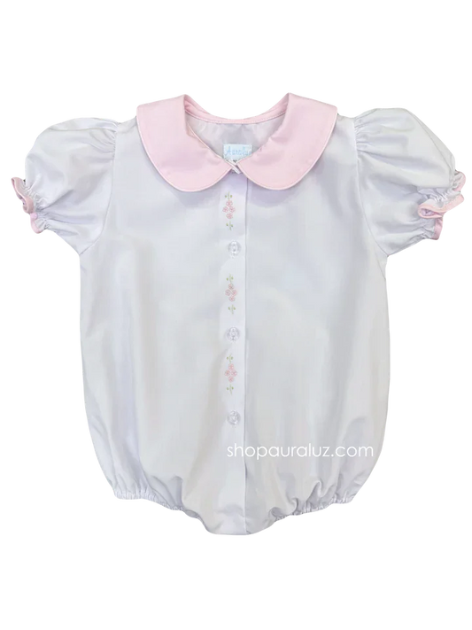 Auraluz Infant Girl White / 3 Mo Auraluz Girls Button Front Bubble - Tiny Flowers