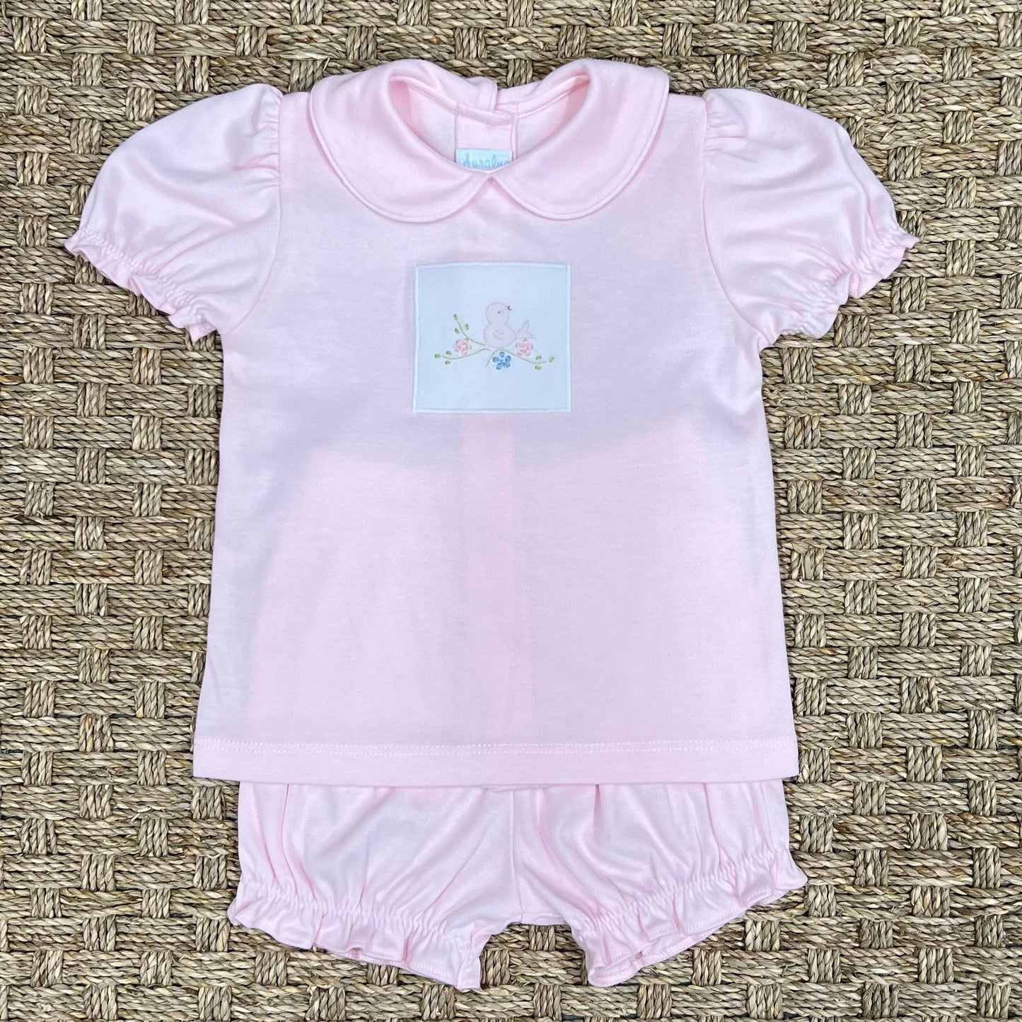 Auraluz Girls Play Sets Pink / 12 Mo Auraluz Girls Knit Bloomer Set - Birds