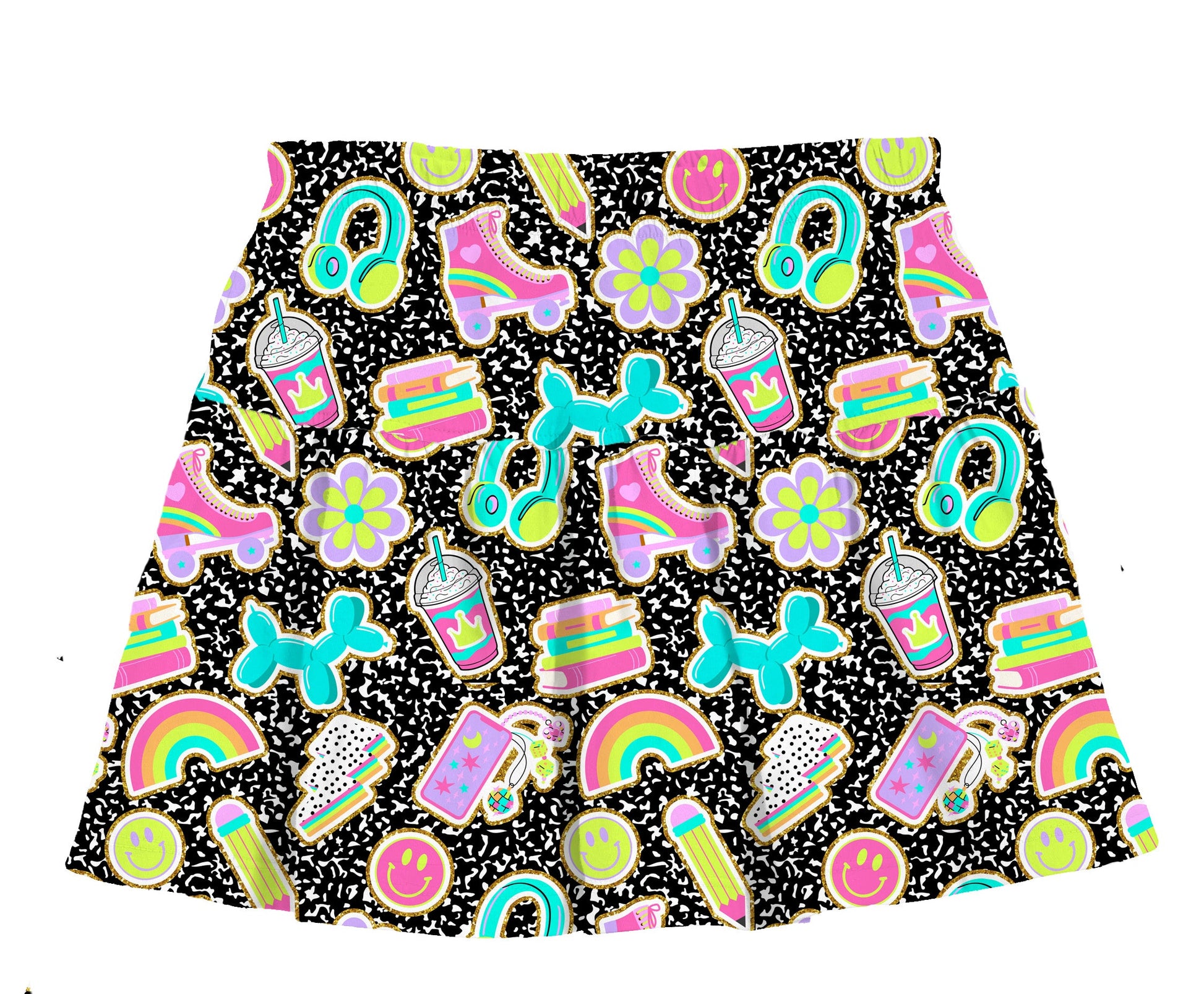 Azarhia LLC Multicolor / 5 Azarhia Composition Collage Gathered Skort