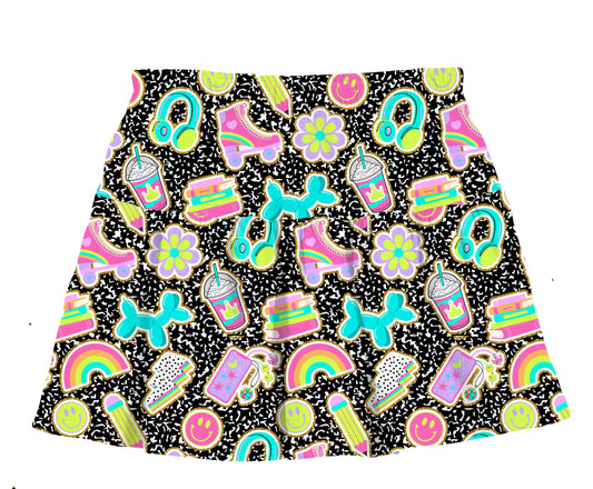 Azarhia LLC Multicolor / 5 Azarhia Composition Collage Gathered Skort