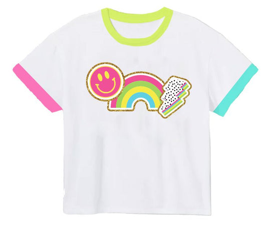 Azarhia LLC White / 5 Azarhia Composition Collage Screen Print Boxy Tee