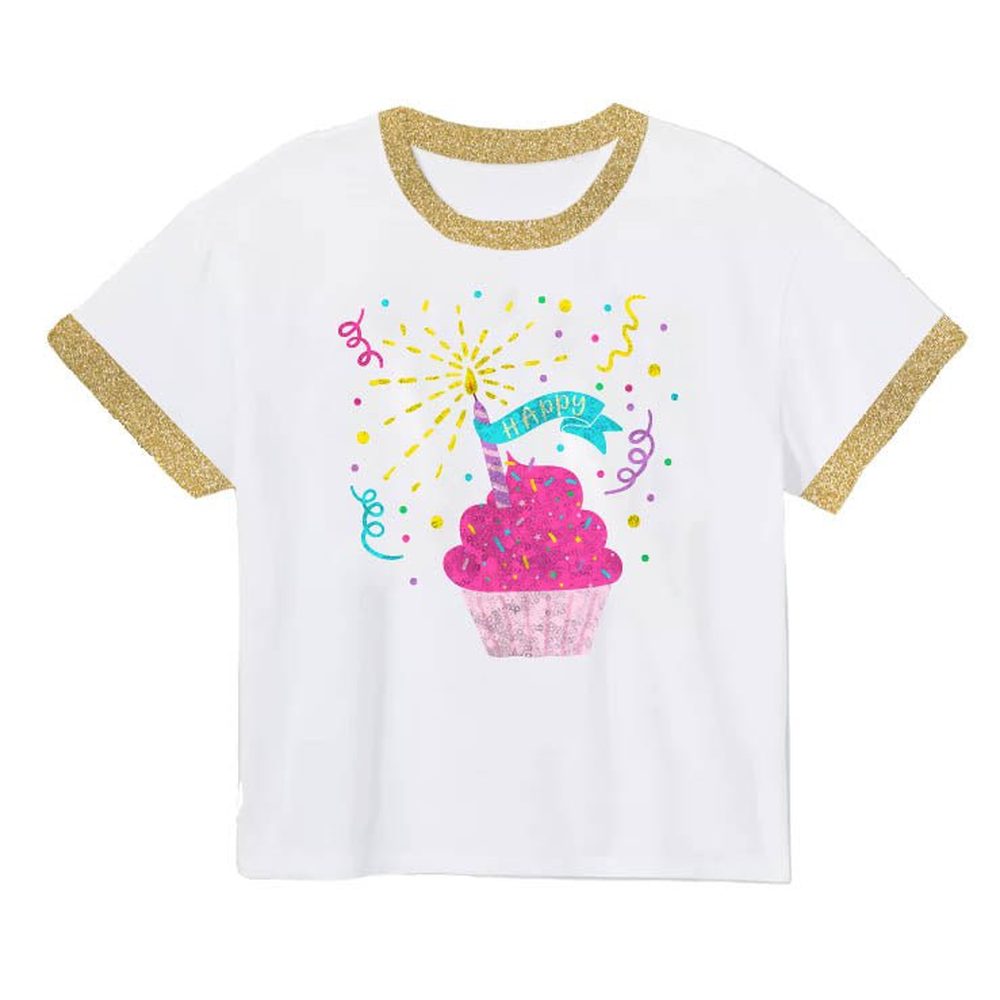Azarhia Cupcake Birthday Sequin Boxy Tee babysupermarket