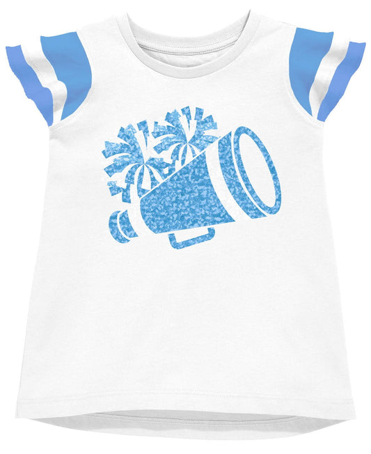 Azarhia LLC Azarhia Game Day Shimmer Ruffle Sleeve Sequin Cheer T-Shirt