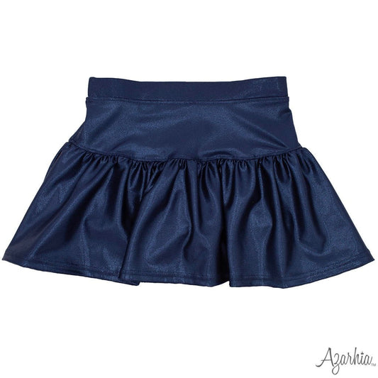 Azarhia Gathered Skort - Metallic Navy Shimmer