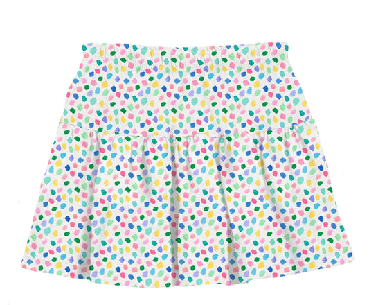 Azarhia LLC Girls Apparel / Shirts / Kids Multicolor / 3 Toddler Azarhia Girls Ditsy Dots Gathered Skort
