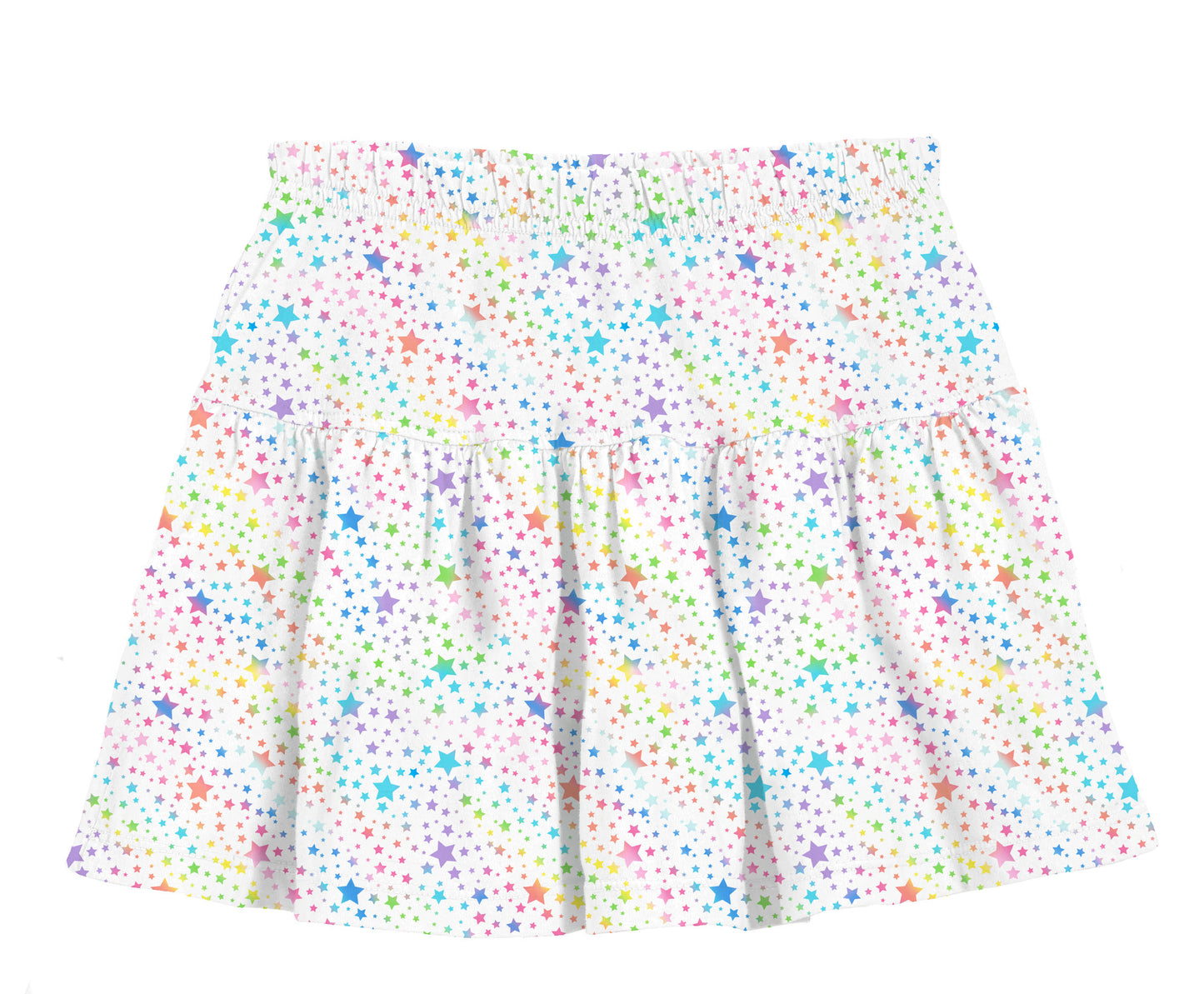 Azarhia LLC Girls Apparel / Shirts / Kids Multicolor / 3 Toddler Azarhia Girls Galaxy Stars Shimmer Gathered Skort
