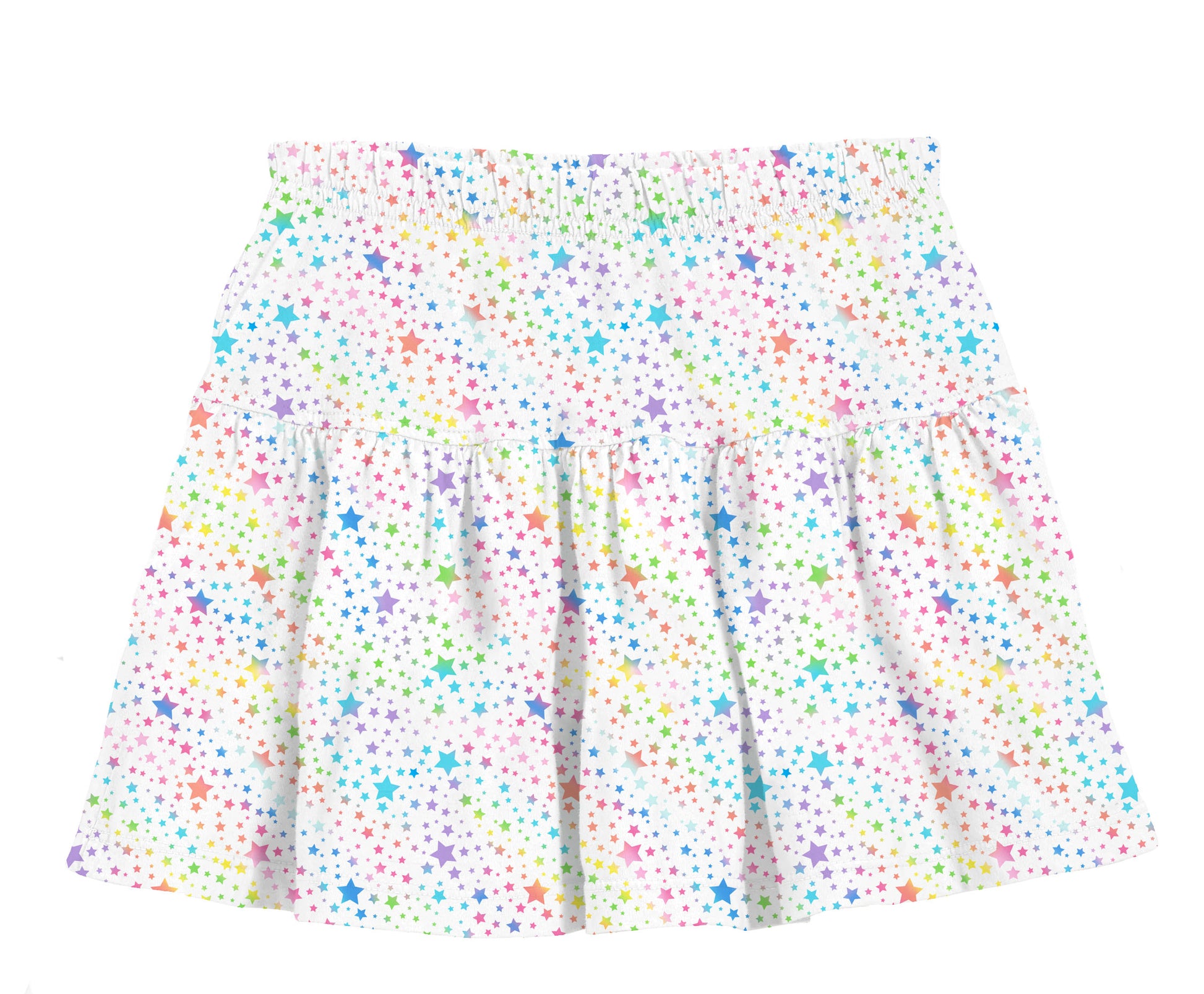 Azarhia LLC Girls Apparel / Shirts / Kids Multicolor / 3 Toddler Azarhia Girls Galaxy Stars Shimmer Gathered Skort
