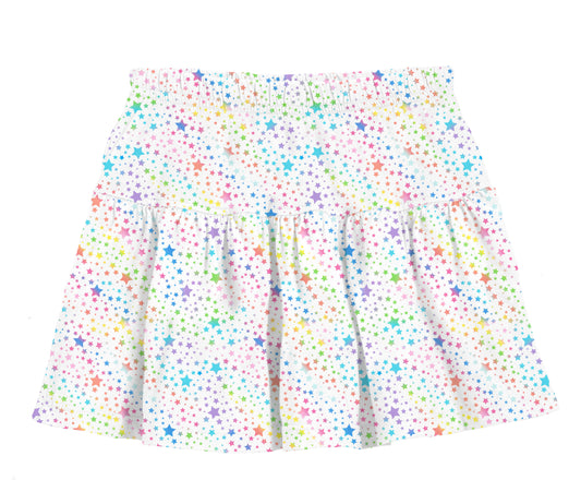 Azarhia LLC Girls Apparel / Shirts / Kids Multicolor / 3 Toddler Azarhia Girls Galaxy Stars Shimmer Gathered Skort