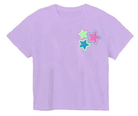 Azarhia LLC Girls Apparel / Shirts / Kids Lavender / 3 Toddler Azarhia Girls Glitter Stars Lavender Boxy T-Shirt
