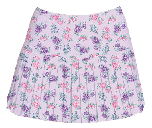 Azarhia LLC Girls Apparel / Shirts / Kids Lavender / 3 Toddler Azarhia Girls Grand Lavender Roses Mini Pleat Skort