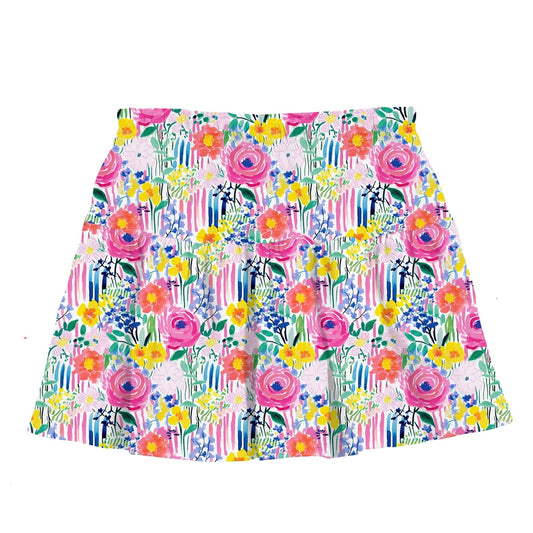 Azarhia LLC Multicolor / 3 Toddler Azarhia Girls Happy Flowers Gathered Skort