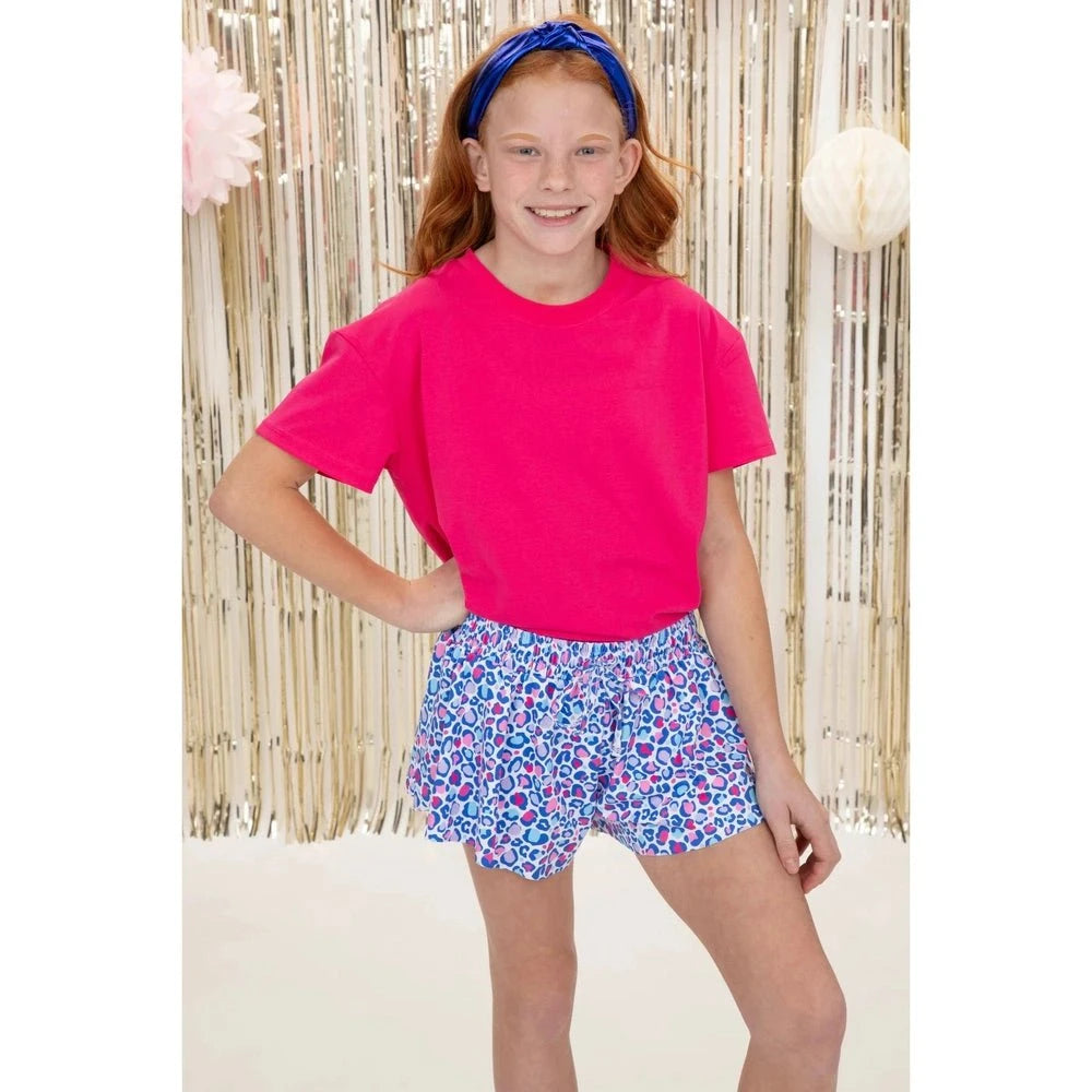 Azarhia Girls Leopard Chic Butterfly Flowy Short