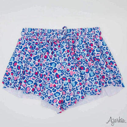 Azarhia Girls Leopard Chic Butterfly Flowy Short