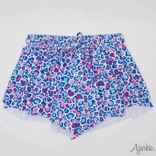 Azarhia Girls Leopard Chic Butterfly Flowy Short