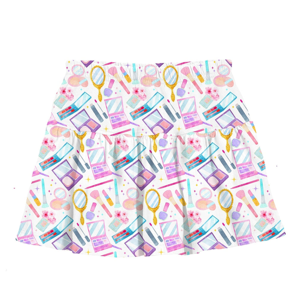 Azarhia LLC Multicolor / 3 Toddler Azarhia Girls Makeup Collage Gathered Skort