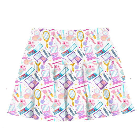 Azarhia LLC Multicolor / 3 Toddler Azarhia Girls Makeup Collage Gathered Skort