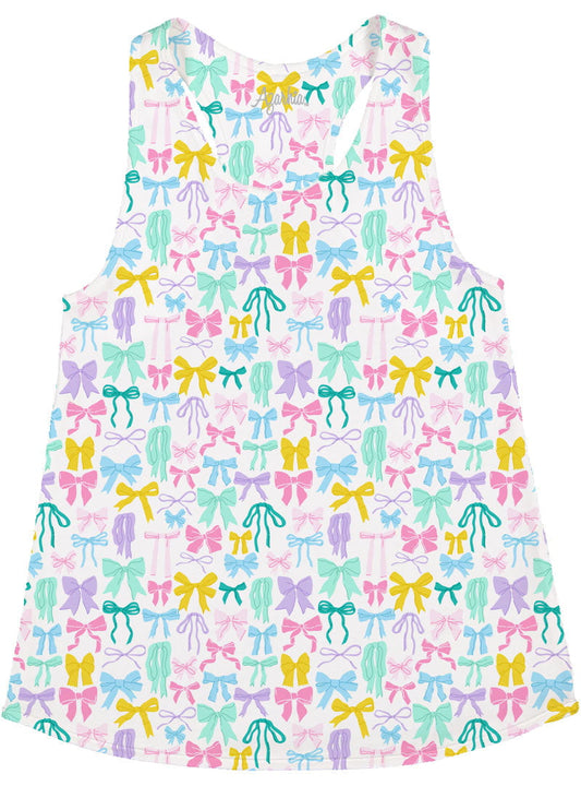 Azarhia LLC Girls Apparel / Shirts / Kids Pastel Bows / 3 Toddler Azarhia Girls Pastel Bows Printed Tank