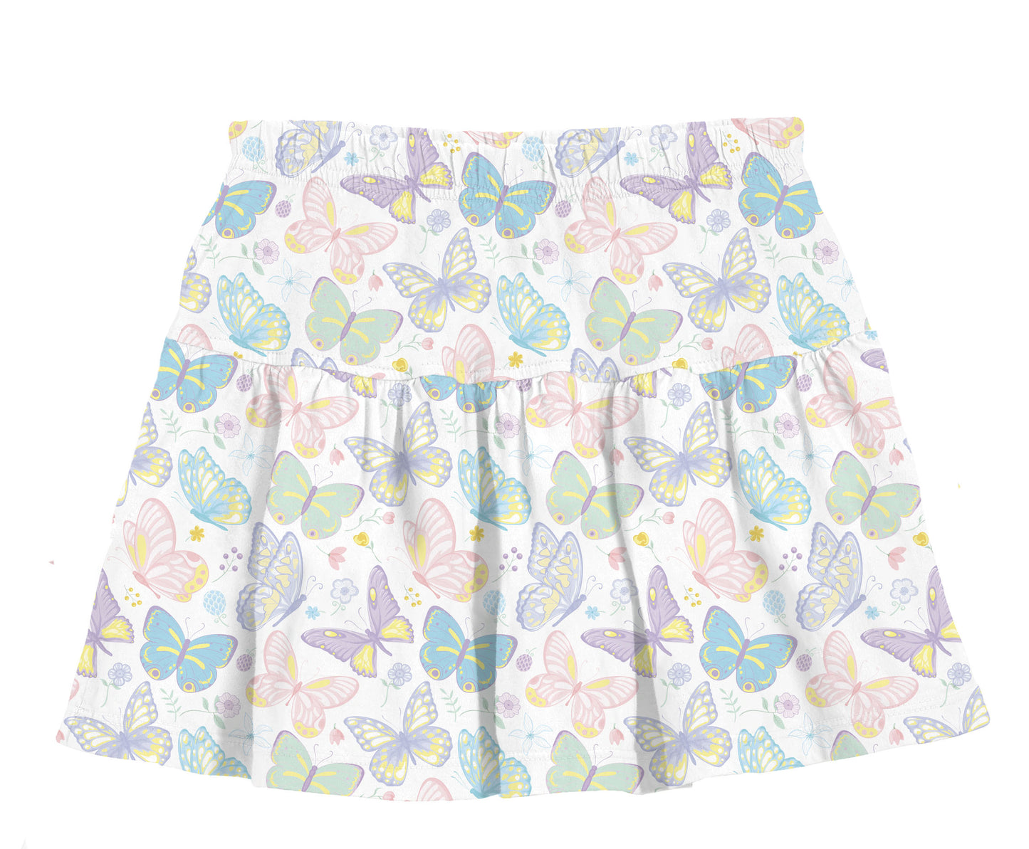 Azarhia LLC Girls Apparel / Shirts / Kids Multicolor / 3 Toddler Azarhia Girls Pretty Butterflies Gathered Skort