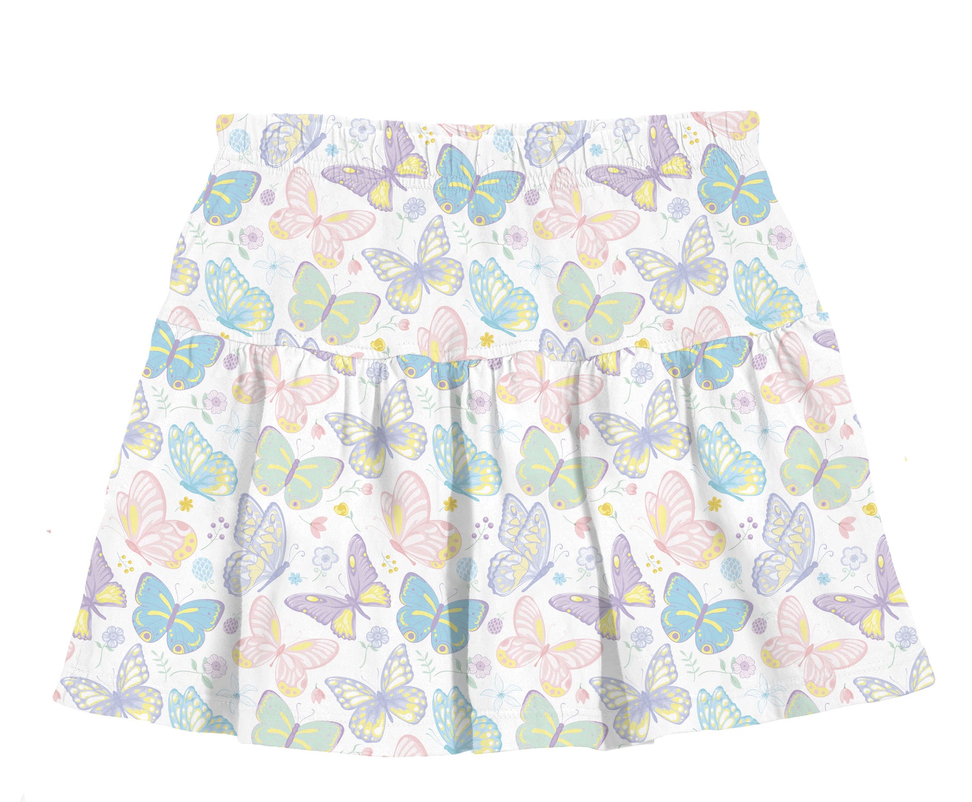 Azarhia LLC Girls Apparel / Shirts / Kids Multicolor / 3 Toddler Azarhia Girls Pretty Butterflies Gathered Skort