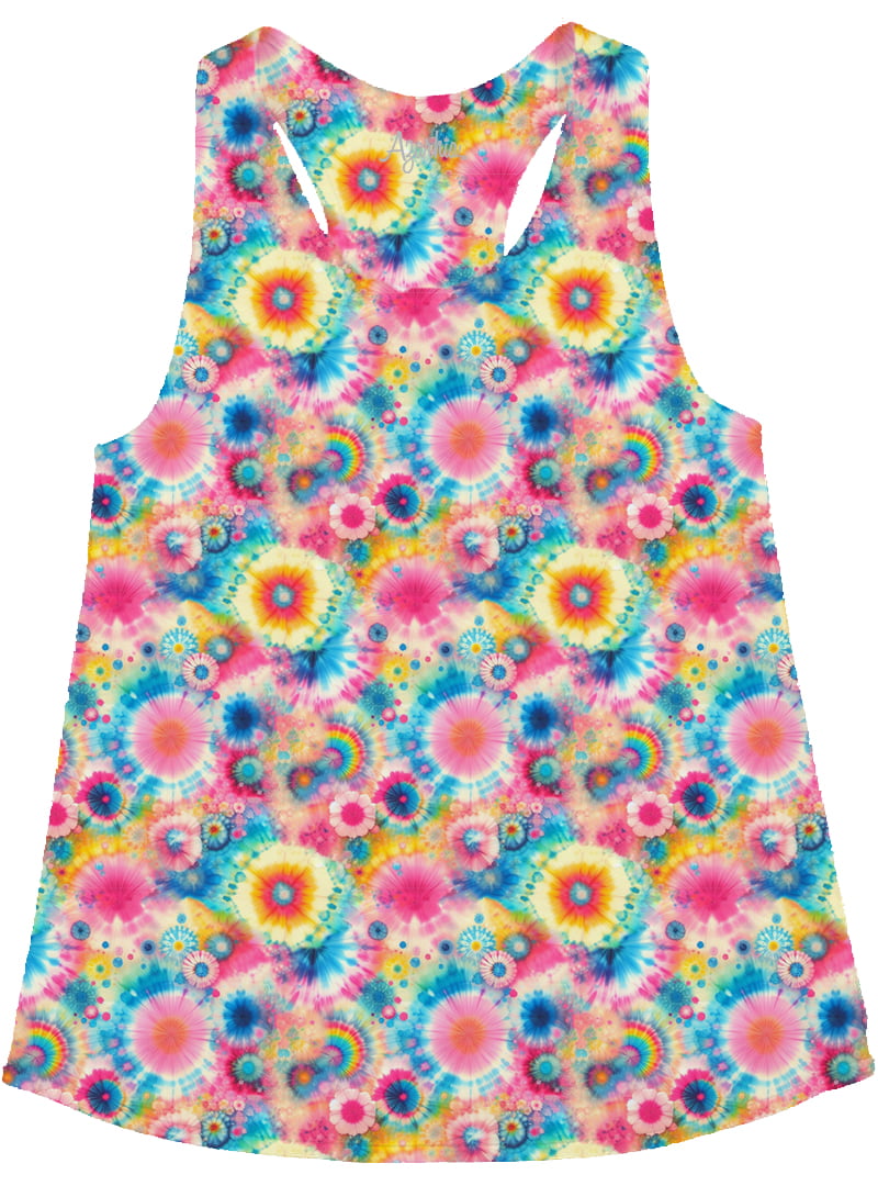 Azarhia LLC Girls Apparel / Shirts / Kids Multicolor / 3 Toddler Azarhia Girls Rainbow Tie Dye Printed Tank
