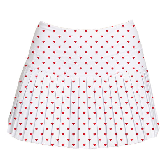 Azarhia LLC Red / 3 Toddler Azarhia Girls Tiny Hearts Mini Pleated Skort