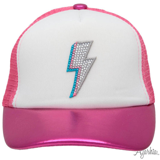 Azarhia LLC Azarhia Girls Tri-Color Lightning Bolt Trucker Hat