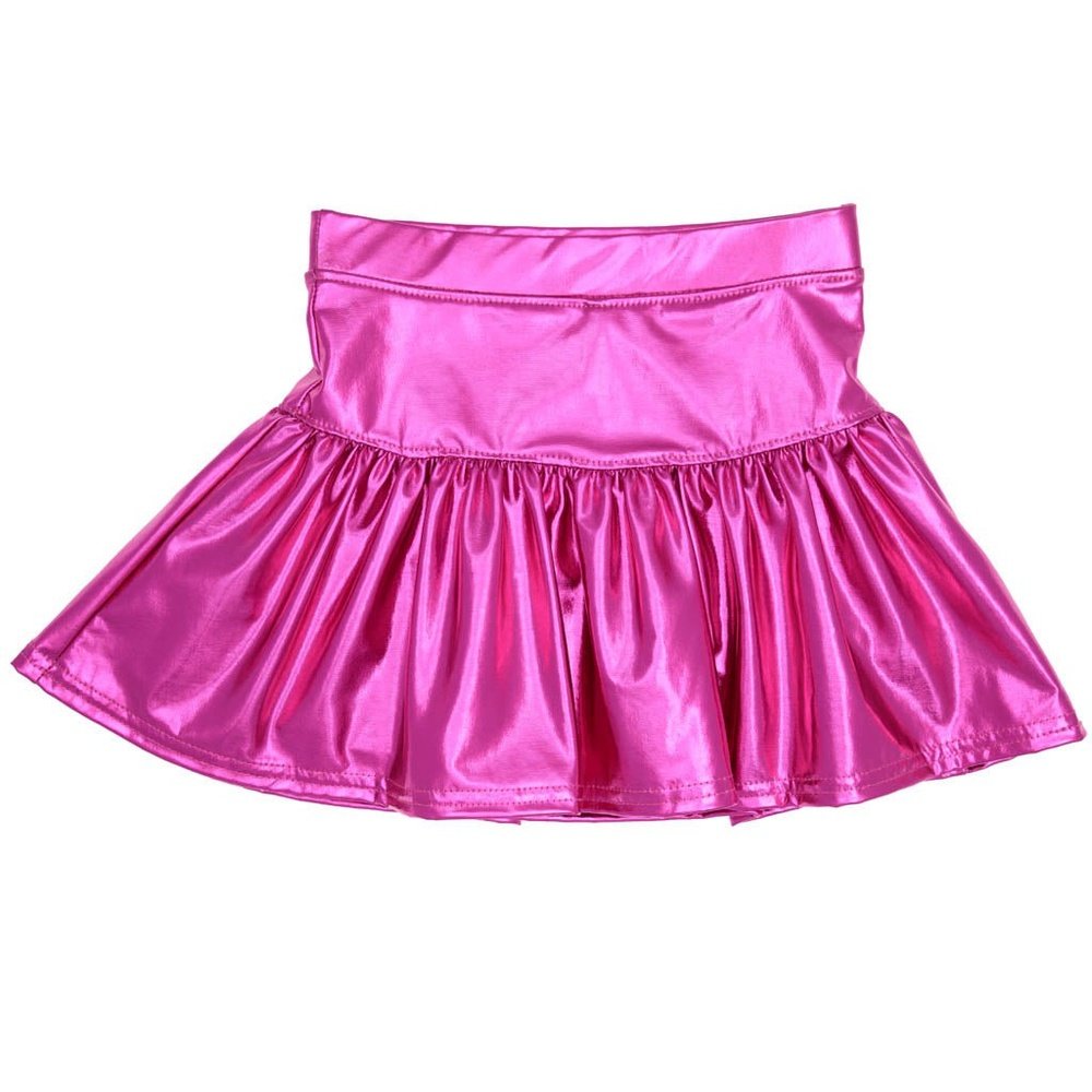 Azarhia Slick Metallic Gathered Skort Hot Pink