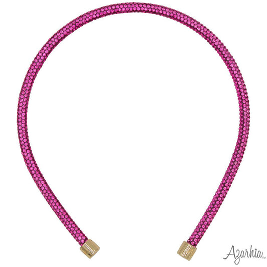 Azarhia LLC Hot Pink Azarhia Thin Rhinestone Headband