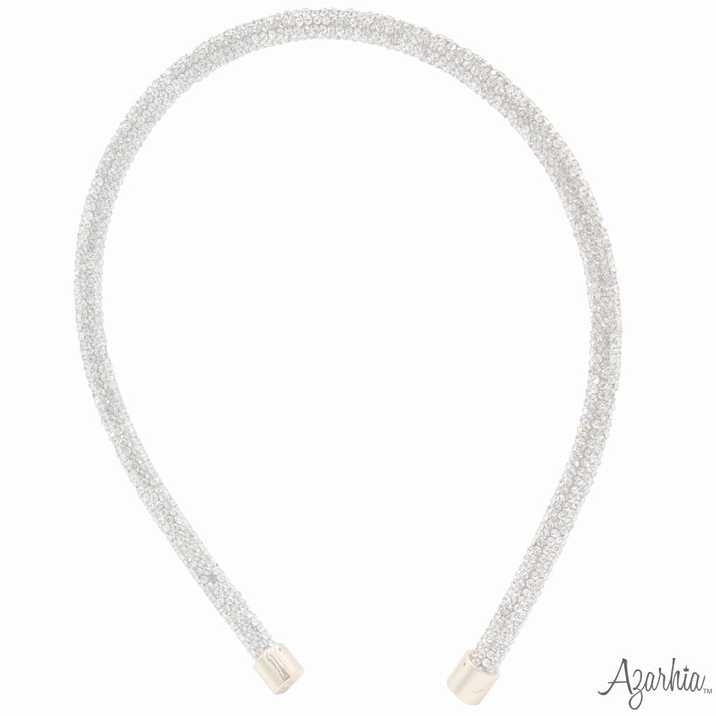 Azarhia LLC Silver Azarhia Thin Rhinestone Headband
